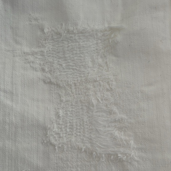 J. Crew White Denim Mini Skirt Size 8 Vintage Y2K distressed grunge stitching - Picture 4 of 7